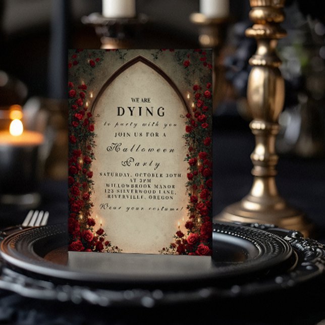 Haunted Lantern Gothic Halloween Celebration Invitation (Creator Uploaded)