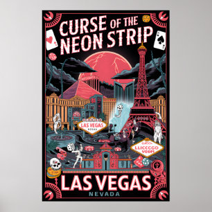 Haunted Las Vegas Vintage Horror Travel Poster