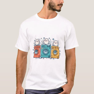 Haunted Laundromat Cute Ghost Halloween T-Shirt