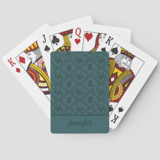 Haunted Library Books and Bats Patterned Playing Cards