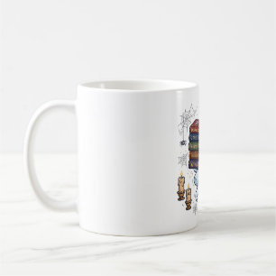 Haunted Library Ghost Librarian Halloween Art Coffee Mug