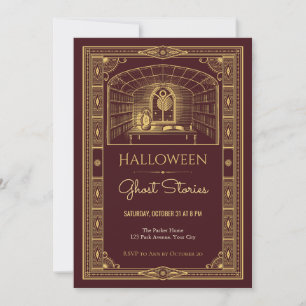Haunted Library Halloween Party Invitation