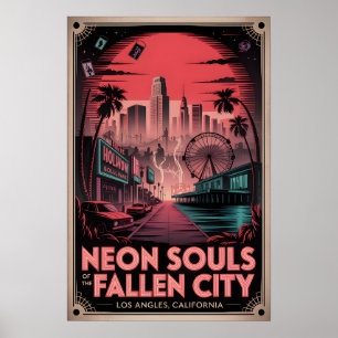 Haunted Los Angeles Vintage Horror Travel Poster