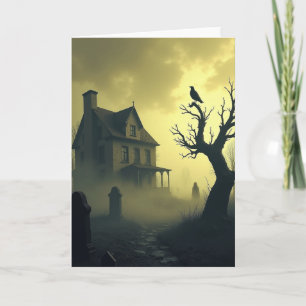 Haunted Manor In Mist Card