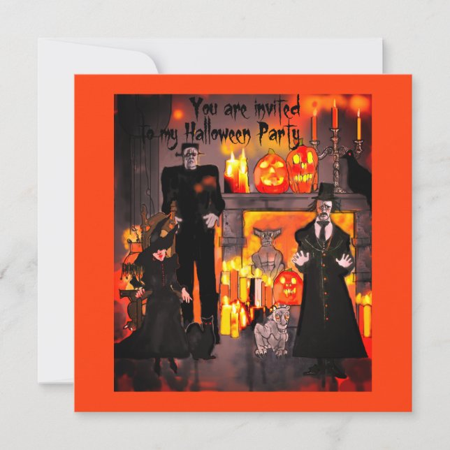 Haunted Mansion Halloween Party Frankenstein Invitation (Front)