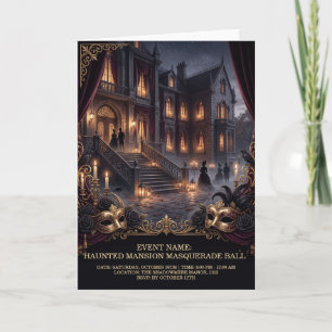 Haunted Mansion Masquerade Ball Gothic Halloween Invitation