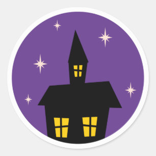 Haunted Mansion Purple Halloween Classic Round Sticker