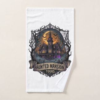Haunted Mansion Tours Halloween Gothic House Cresc Hand Towel