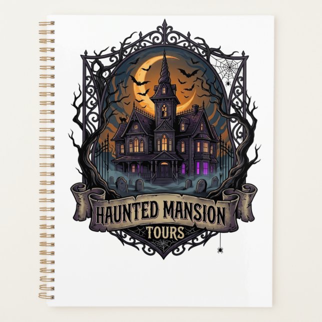 Haunted Mansion Tours Halloween Gothic House Cresc Planner (Front)