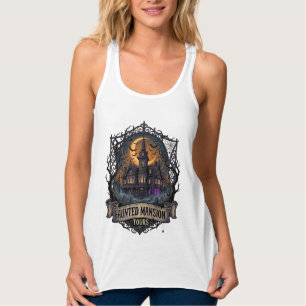 Haunted Mansion Tours Halloween Gothic House Cresc Singlet