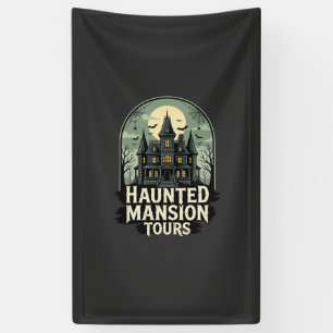 Haunted Mansion Tours Vintage Halloween Vector Banner