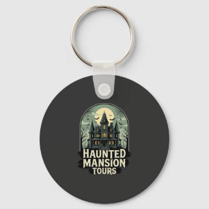 Haunted Mansion Tours Vintage Halloween Vector Key Ring