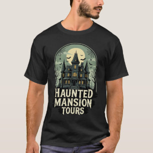 Haunted Mansion Tours Vintage Halloween Vector T-Shirt