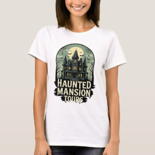 Haunted Mansion Tours Vintage Halloween Vector T-Shirt