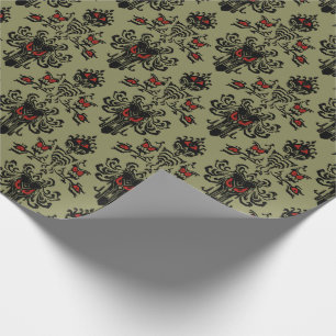 Haunted Mansion Wallpaper Christmas Design Wrapping Paper