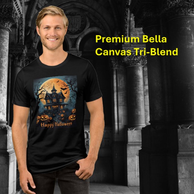 Haunted Mediaeval Castle Halloween  Tri-Blend Shirt (Creator Uploaded)