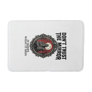 Haunted Mirror Shirt Vintage Engraving Gothic Hous Bath Mat