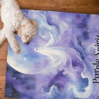Haunted Night - Ghostly Spirit in the Stars Fleece Blanket