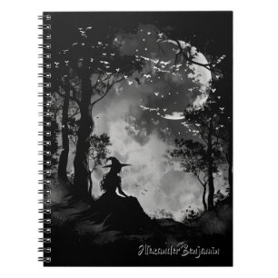 Haunted Night Halloween Witch Notebook