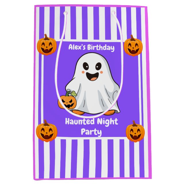 Haunted Night Party Birthday  – Halloween night Medium Gift Bag (Front)