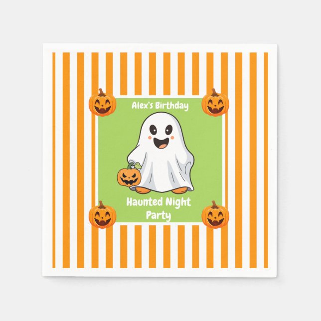Haunted Night Party Birthday  – Halloween night Napkin (Front)