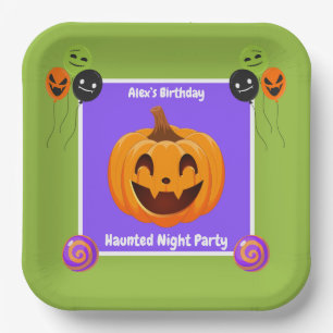 Haunted Night Party Birthday  – Halloween night Paper Plate
