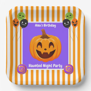 Haunted Night Party Birthday – Halloween night Paper Plate