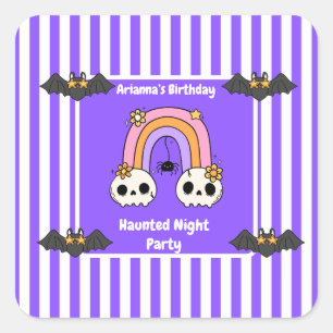 Haunted Night Party Birthday – Halloween night Square Sticker