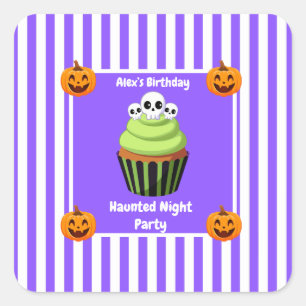 Haunted Night Party Birthday – Halloween night Square Sticker