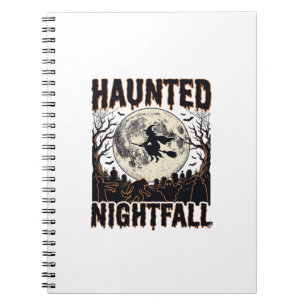 Haunted Night Shirt Vintage Engraving Halloween De Notebook