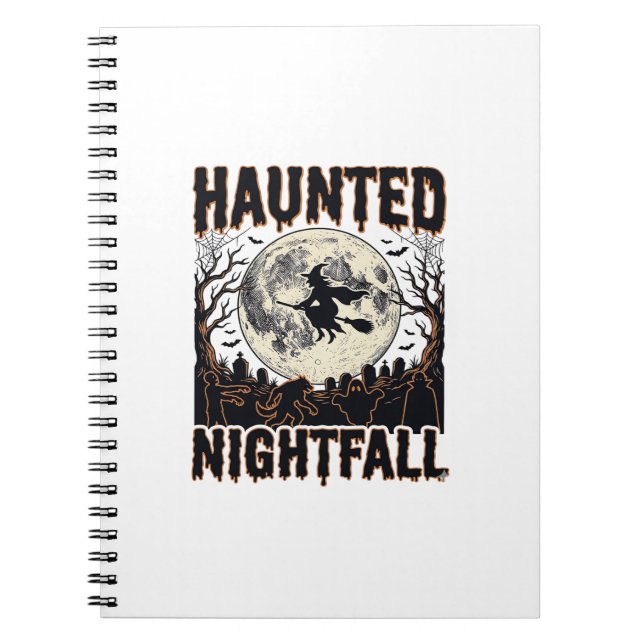 Haunted Night Shirt Vintage Engraving Halloween De Notebook (Front)