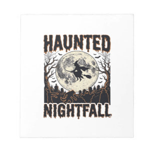 Haunted Night Shirt Vintage Engraving Halloween De Notepad