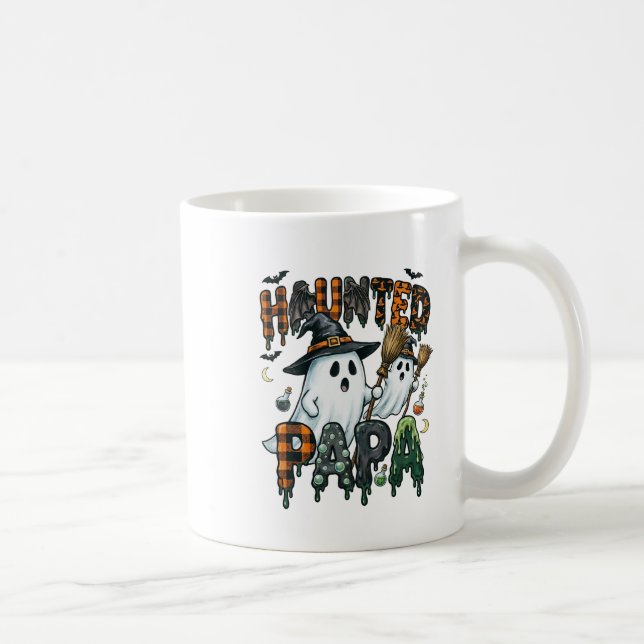 Haunted Papa Halloween Ghost Design Coffee Mug (Right)