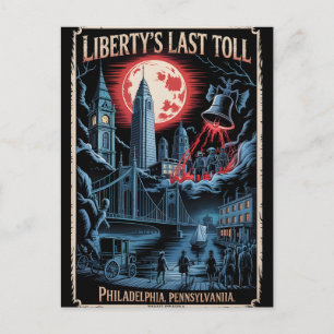 Haunted Philadelphia, PA Vintage Horror Travel Postcard