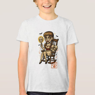 Haunted Pin-Up Doll – Creepy Cute Halloween Tri-Blend Shirt