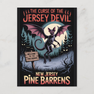 Haunted Pine Barrens New Jersey Horror Art Postcard