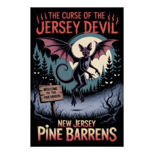 Haunted Pine Barrens New Jersey Horror Art Poster
