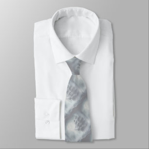 Haunted Pirate Ship Ocean Foggy Night Tie