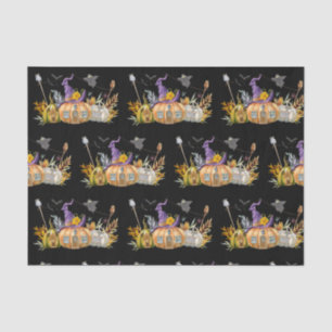 Haunted Pumpkin House with Ghost & Bats Tissue Paper