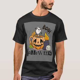 Haunted Pumpkin Mug with Ghost-Spooky Boo! T-Shirt