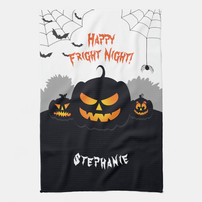 Haunted Pumpkin Patch Tea Towel (Vertical)