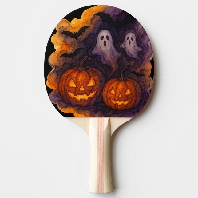 Haunted Pumpkins and Spooky Night Ping Pong Paddle (Front)