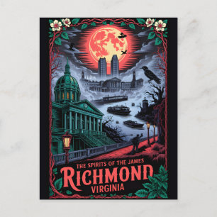 Haunted Richmond, Virginia Vintage Horror Travel Postcard