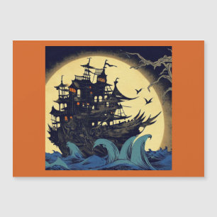 Haunted Sailing Ship Woodblock 4