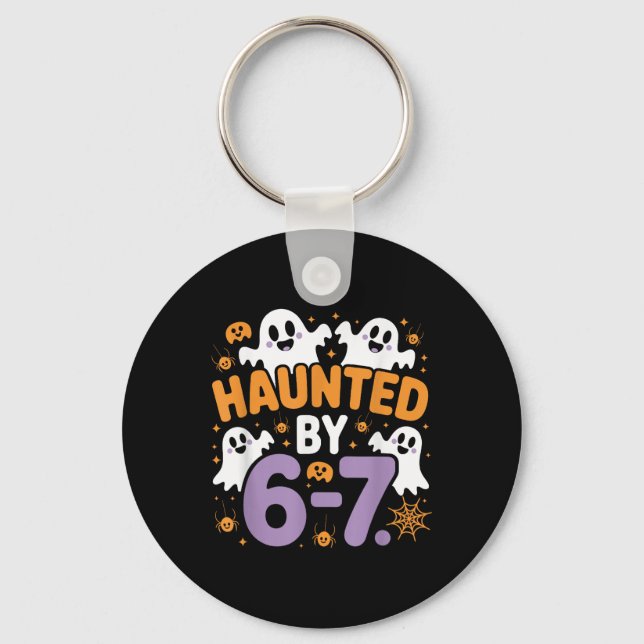 Haunted Six Seven 6 7 Meme 67 Skeleton Hand Hallow Key Ring (Front)