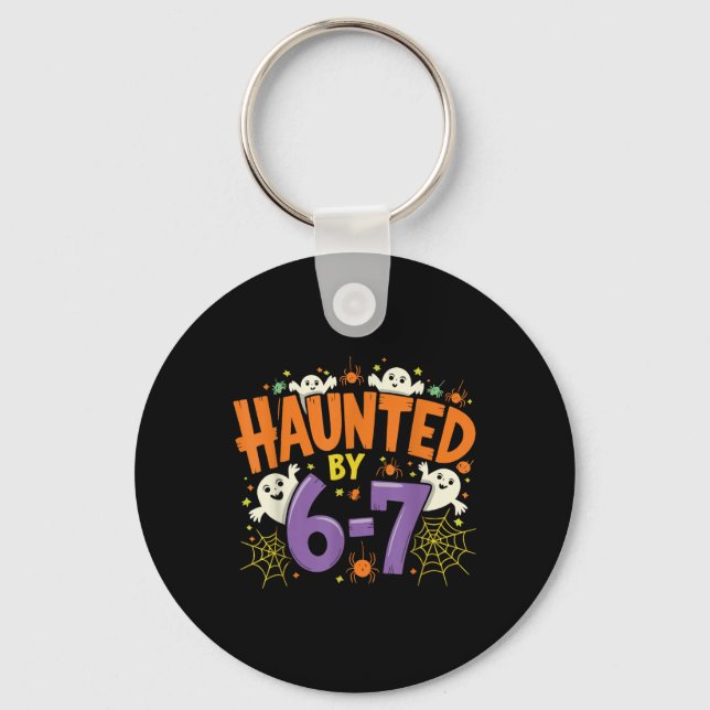 Haunted Six Seven 6 7 Meme 67 Skeleton Hand Hallow Key Ring (Front)