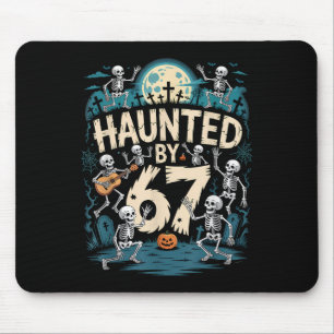 Haunted Six Seven 6 7 Meme 67 Skeleton Hand Hallow Mouse Pad