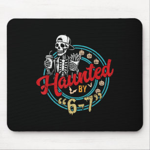 Haunted Six Seven 6 7 Meme 67 Skeleton Hand Hallow Mouse Pad