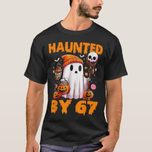 Haunted Six Seven 6 7 Meme 67 Skeleton Hand Hallow T-Shirt