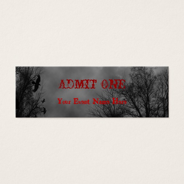 Haunted Sky Halloween Ticket Template (Front)